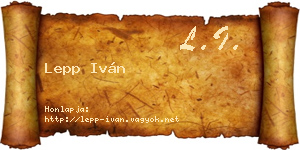 Lepp Iván névjegykártya